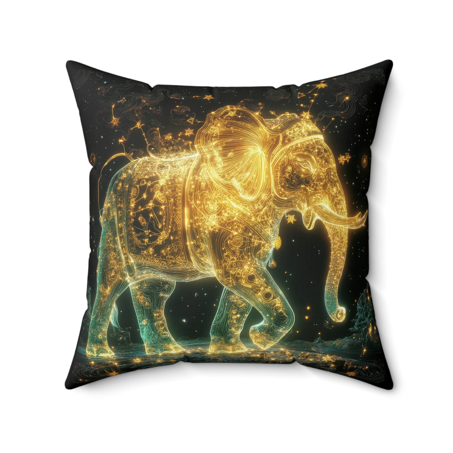 Square Throw Pillow STARRY ELEPHANT