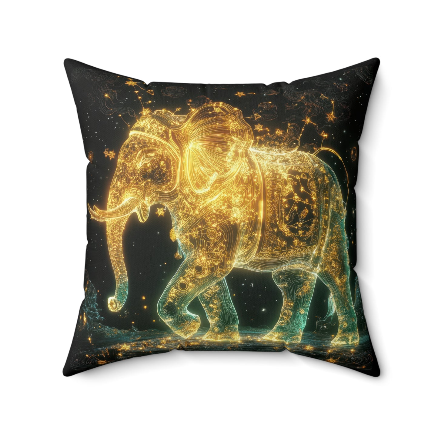 Square Throw Pillow STARRY ELEPHANT