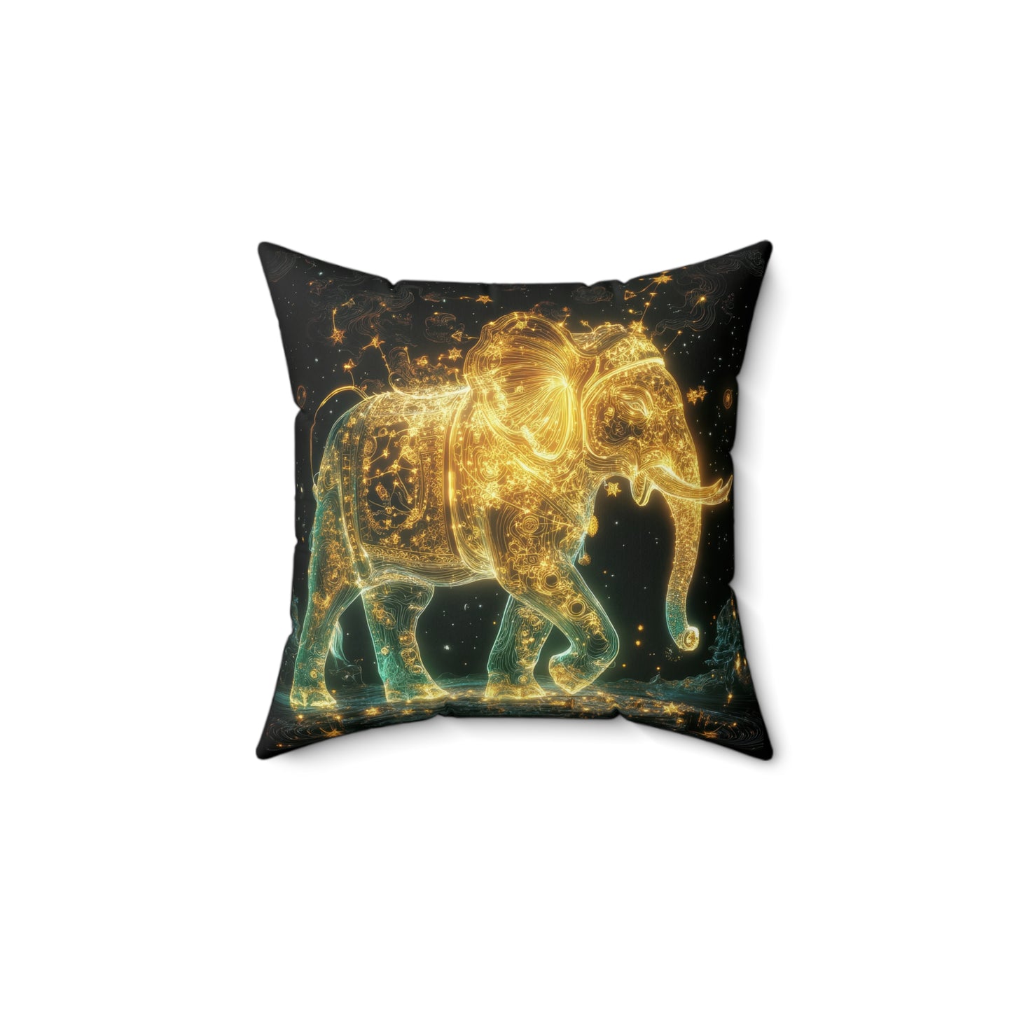 Square Throw Pillow STARRY ELEPHANT