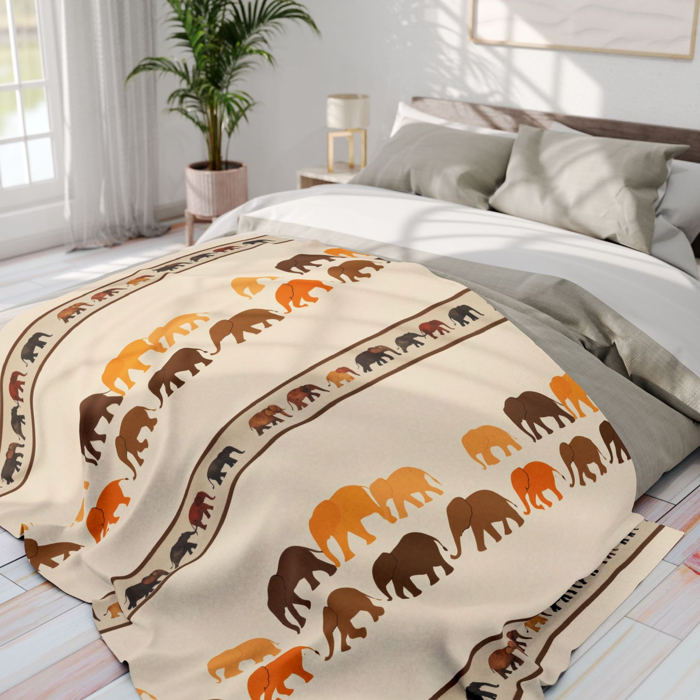 Arctic-Fleece-Blanket-ELEPHANT-HERD