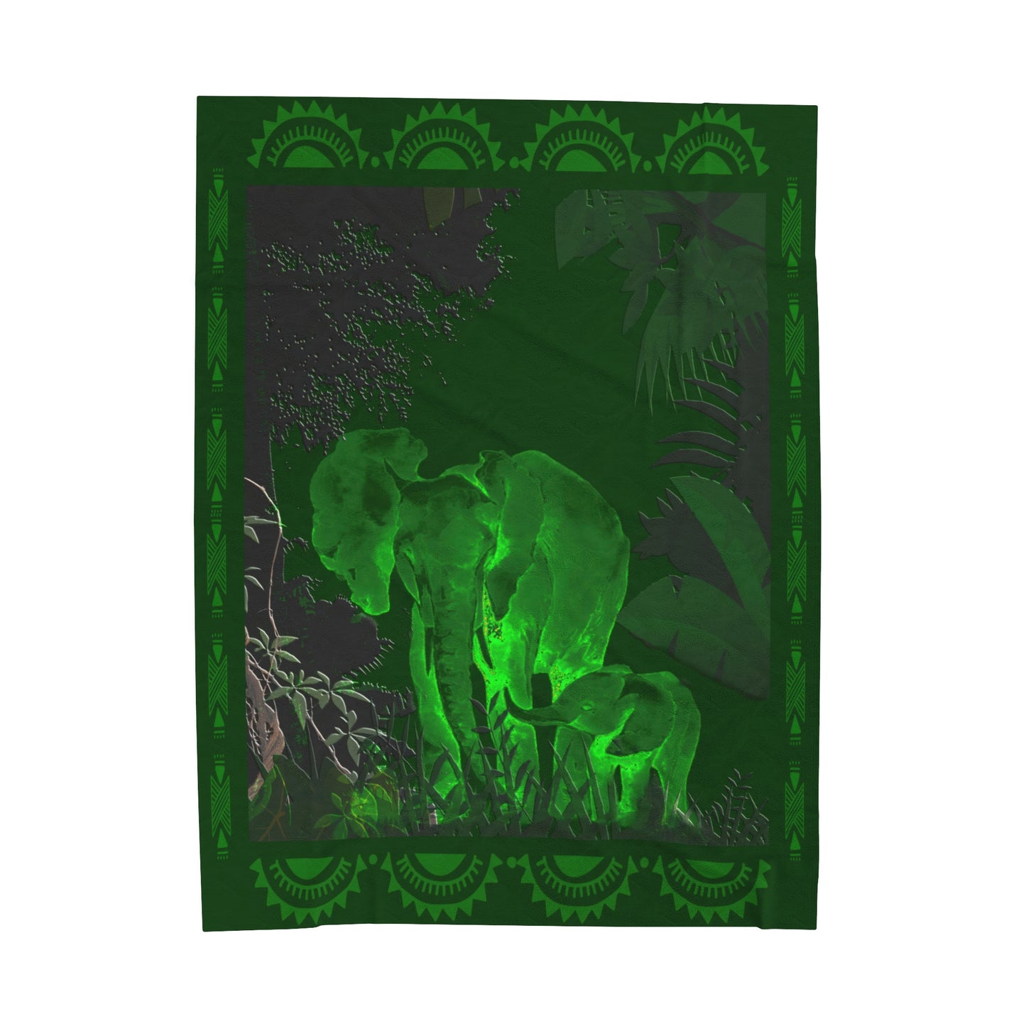 Silky-Soft-Velveteen-Blanket-ELEPHANT-NIGHT-WALK