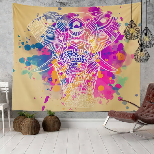 Elephant-Tapestry-Wall-Hanging - Splatter Art