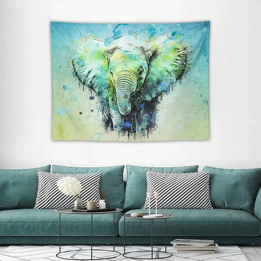 Elephant Tapestry Wall Hanging - Watercolor