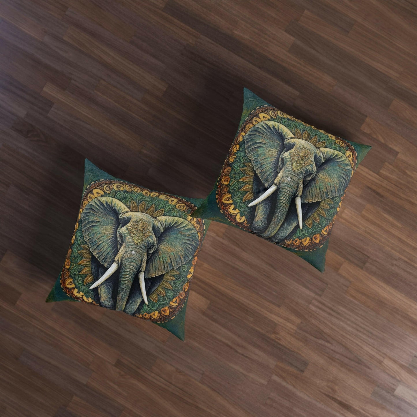 FOREST ELEPHANT Tufted Floor Pillow