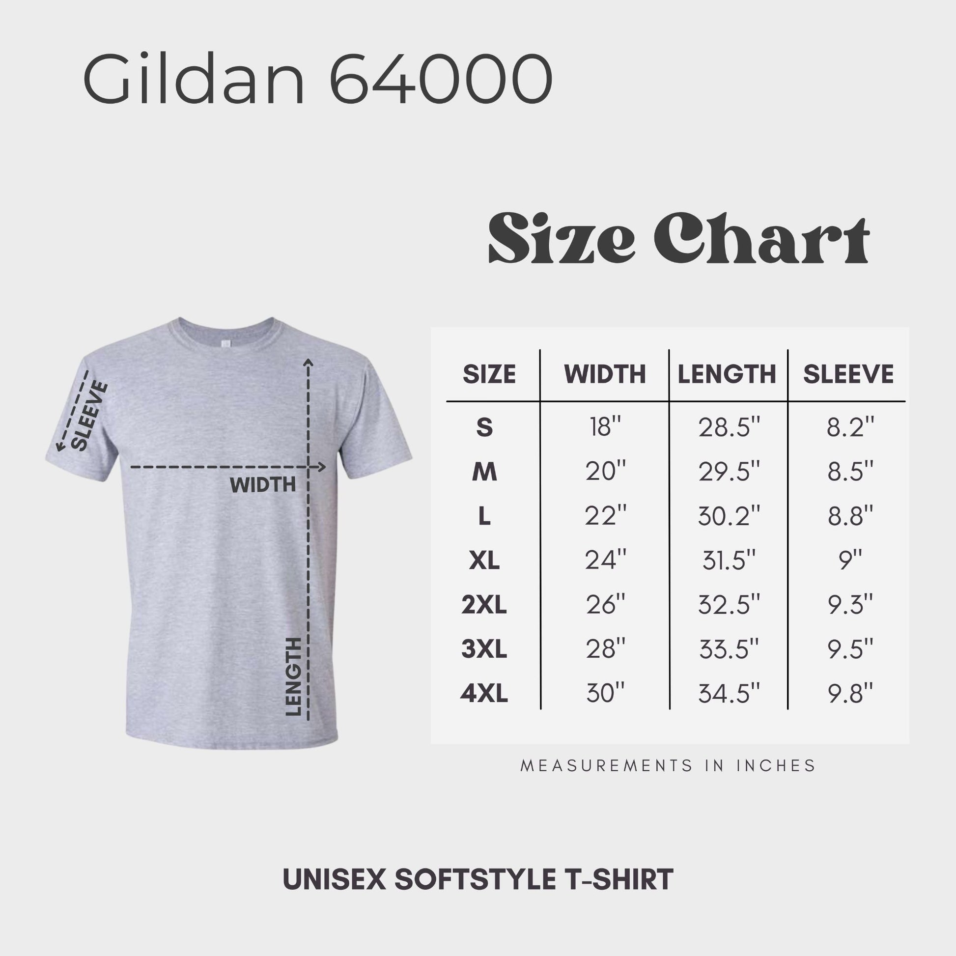 Gildan-64000-Size-Chart