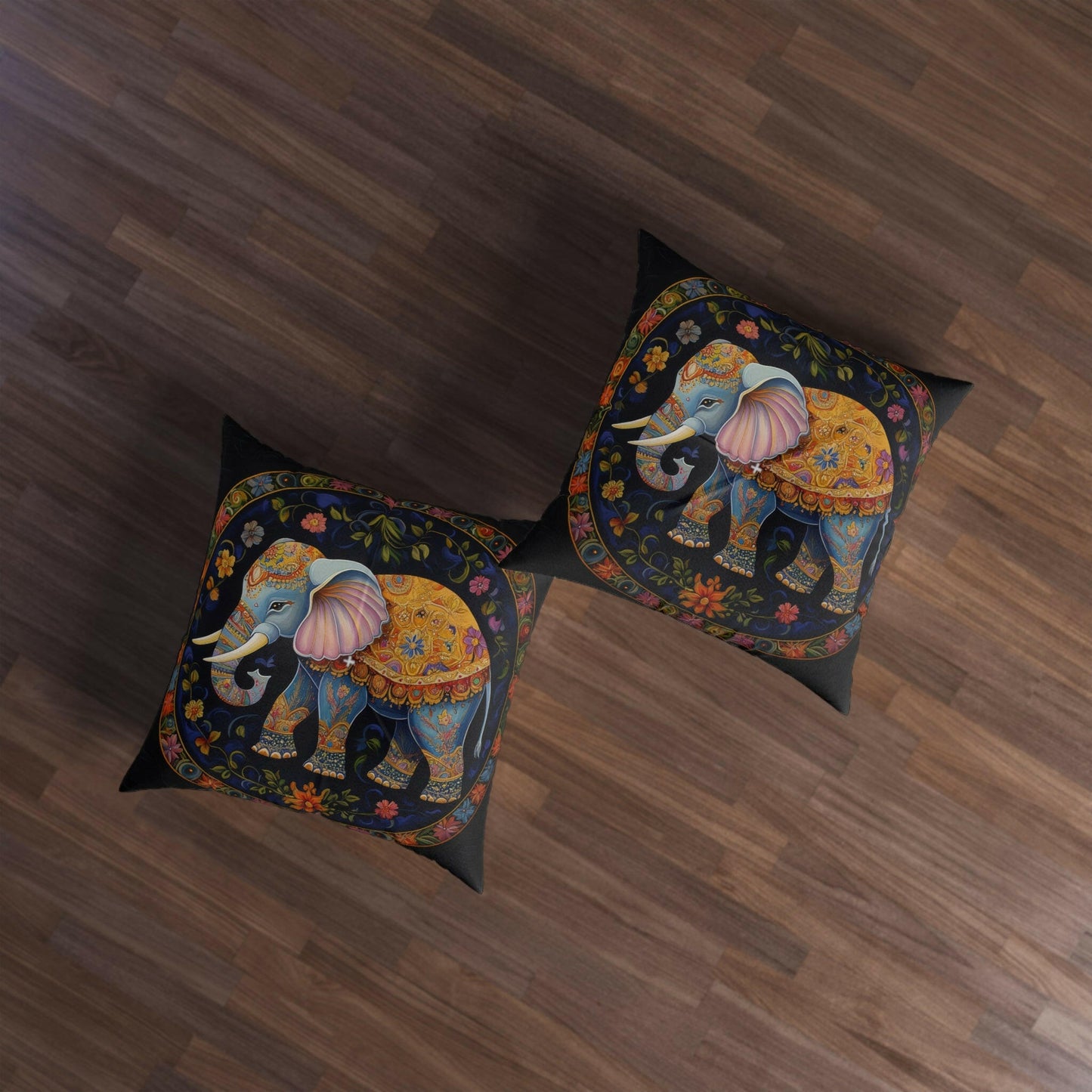 PAINTED ELEPHANT Tufted Floor Pillow